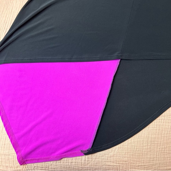 Joseph Ribkoff Asymmetrical Black and Fuchsia Sleeveless Flirt Tunic, size 12 - Picture 5 of 9